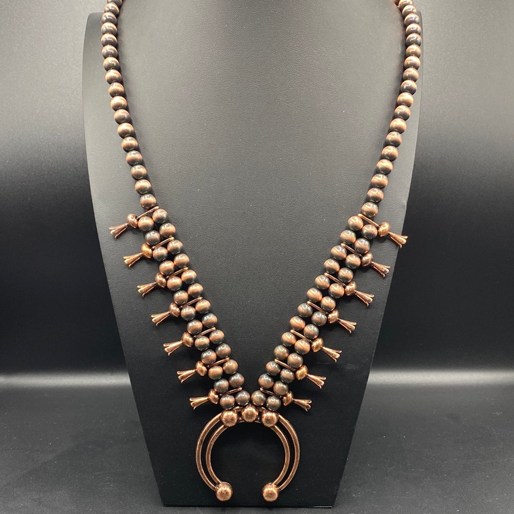 Coppertone Squash Blossom Necklace
