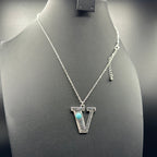 Turquoise Inspired Stamped Letter Necklace
