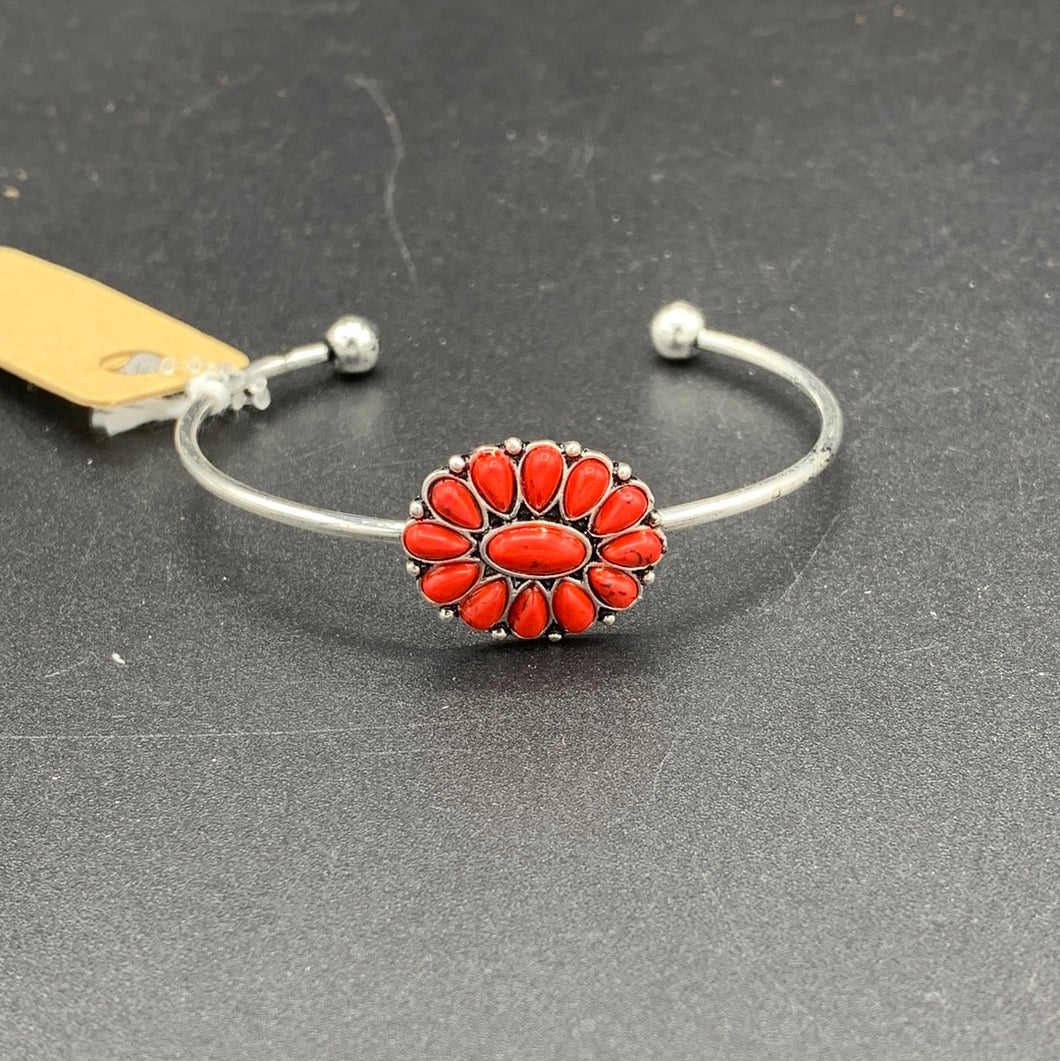 #152B Coral Inspired Cluster Cuff Bracelet
