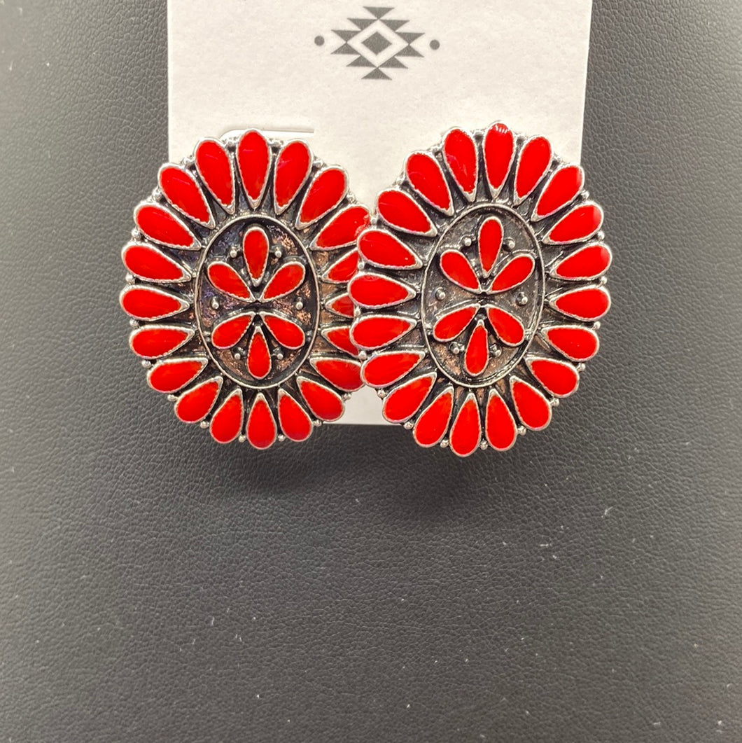 Coral Inspired Cluster Post Earrings