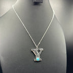 Turquoise Inspired Stamped Letter Necklace