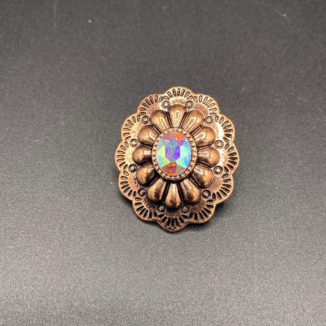 #B19HP Copper Round Concho Inspired Hat Pin