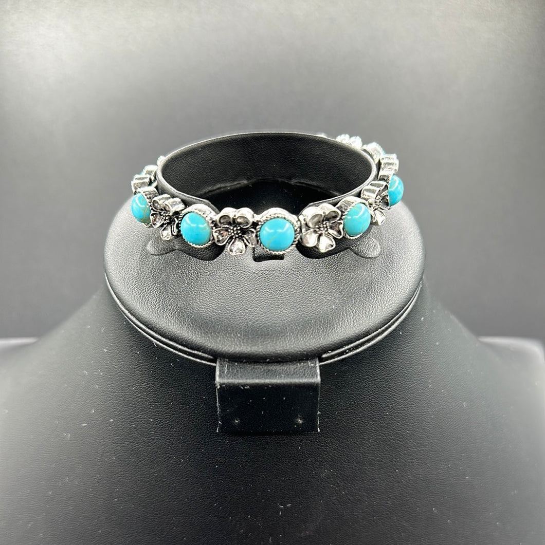 Turquoise Flower Stone Bracelet