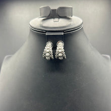 Load image into Gallery viewer, B801E Silver Inspired Bead Hoop Earrings
