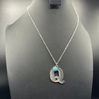 Turquoise Inspired Stamped Letter Necklace