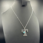 Turquoise Inspired Stamped Letter Necklace