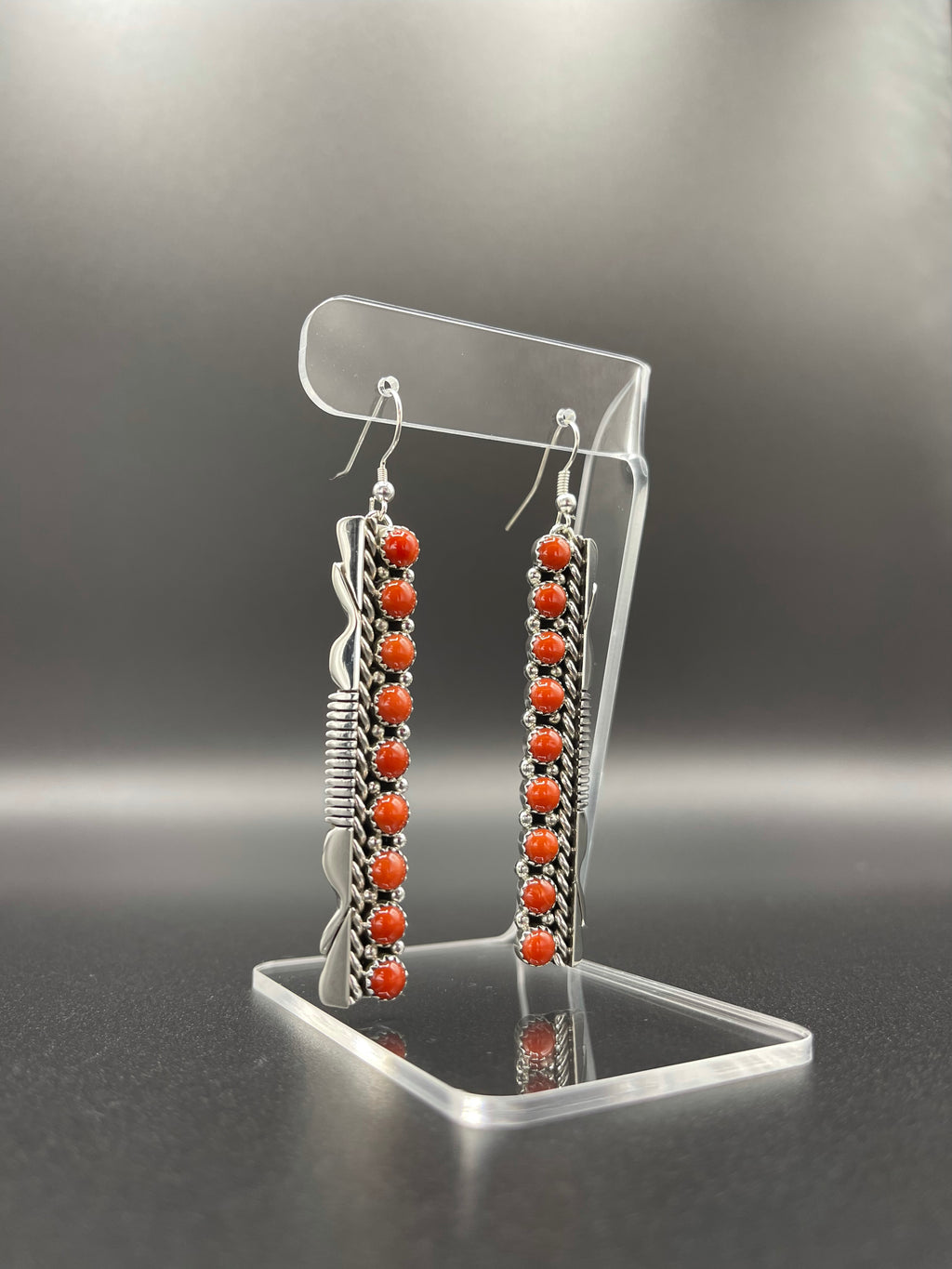 Coral Sterling Silver Earring