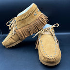 Montana West Brown Suede Fringe Moccasins