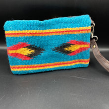 Load image into Gallery viewer, CW8 Turquoise Southwestern Style Woven Clutch Wrislet
