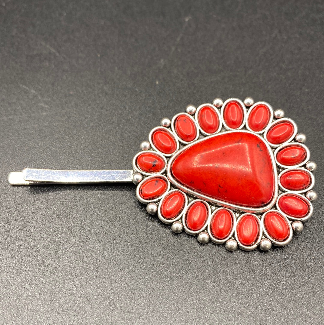 #417H Coral Inspired Stone Cluster Hair Pin